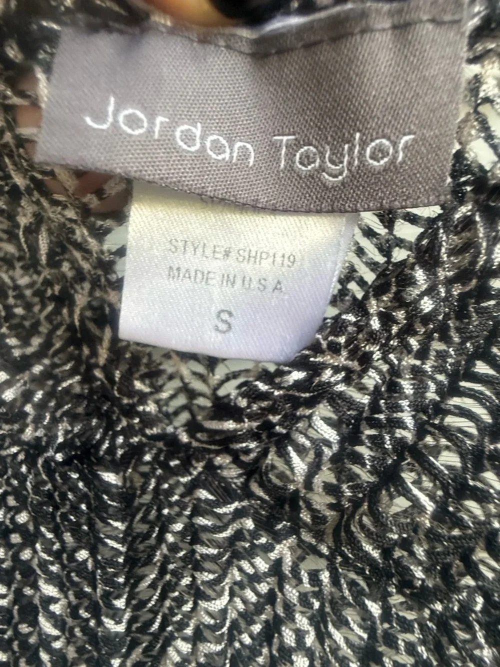 Jordan Taylor Black & White Chevron Knit Women’s Swimsuit Coverup Size Small